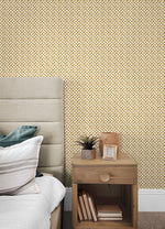 160411WR geometric peel and stick wallpaper bedroom from Surface Style