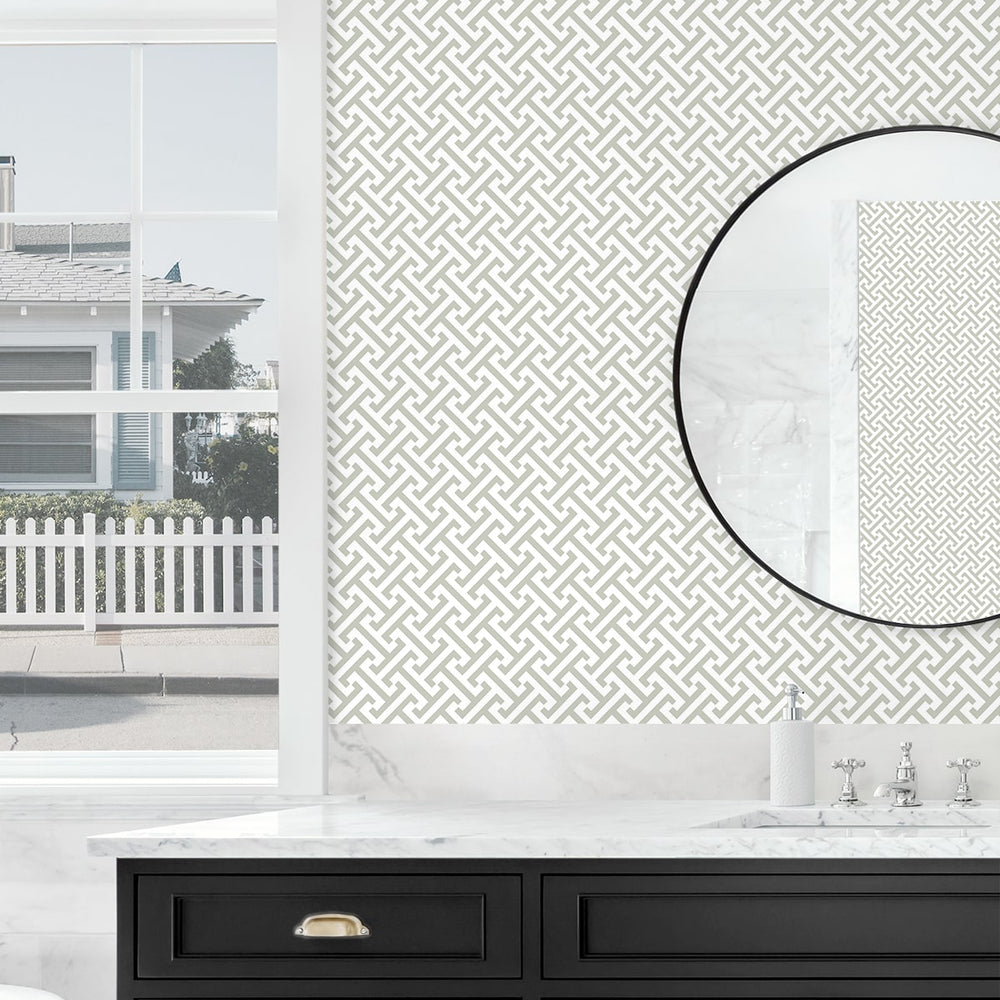 
                  
                    160412WR geometric peel and stick wallpaper bathroom from Surface Style
                  
                