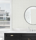 160412WR geometric peel and stick wallpaper bathroom from Surface Style