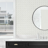 160412WR geometric peel and stick wallpaper bathroom from Surface Style