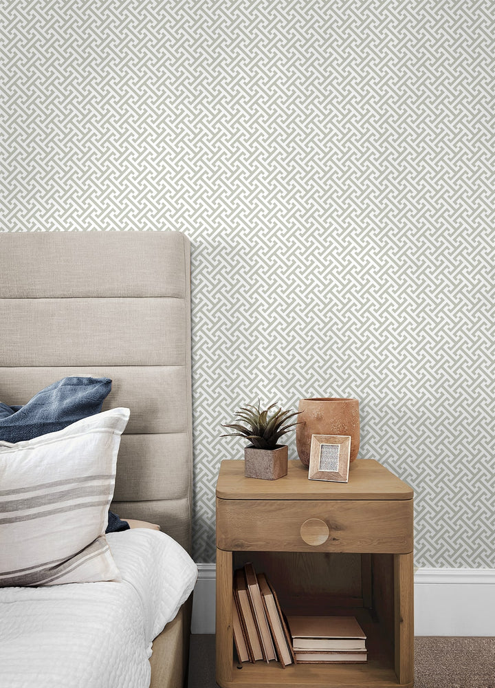 160412WR geometric peel and stick wallpaper bedroom from Surface Style