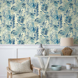 160420WR botanical peel and stick wallpaper entryway from Surface Style