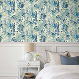 160420WR botanical peel and stick wallpaper bedroom from Surface Style
