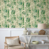 160421WR botanical peel and stick wallpaper entryway from Surface Style