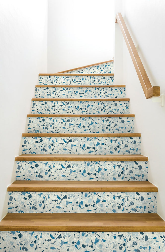 160430WR terrazzo peel and stick wallpaper stair from Surface Style