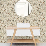 160431WR terrazzo peel and stick wallpaper bathroom from Surface Style