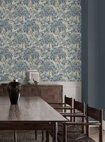 160440WR vintage peel and stick wallpaper dining room from Surface Style