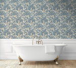 160440WR vintage peel and stick wallpaper bathroom from Surface Style