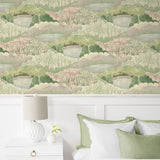 160450WR botanical peel and stick wallpaper bedroom from Surface Style