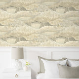160451WR botanical peel and stick wallpaper bedroom from Surface Style