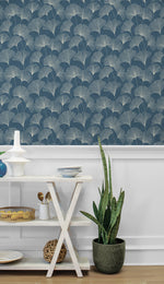 160460WR gingko leaf peel and stick wallpaper dining room from Surface Style