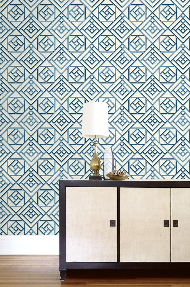 160471WR lattice peel and stick wallpaper entryway from Surface Style