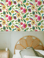 160480WR floral peel and stick wallpaper bedroom from Surface Style