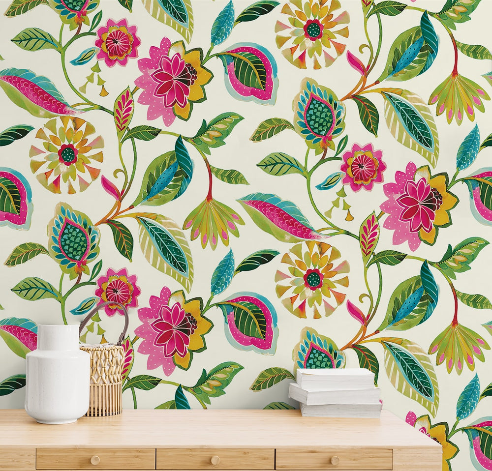 160480WR floral peel and stick wallpaper decor from Surface Style