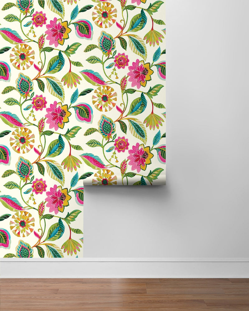 160480WR floral peel and stick wallpaper roll from Surface Style