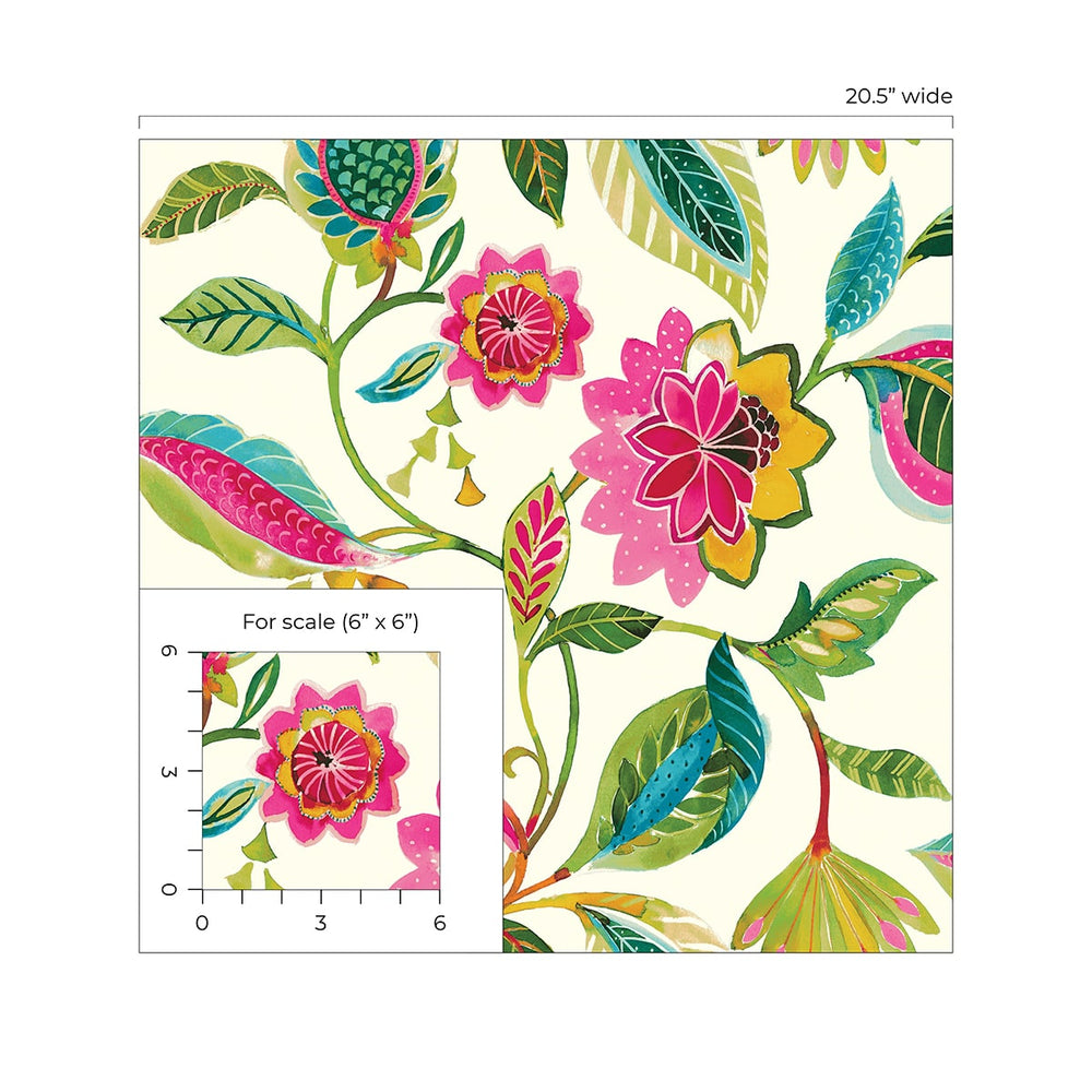 
                  
                    160480WR floral peel and stick wallpaper scale from Surface Style
                  
                