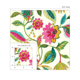160480WR floral peel and stick wallpaper scale from Surface Style