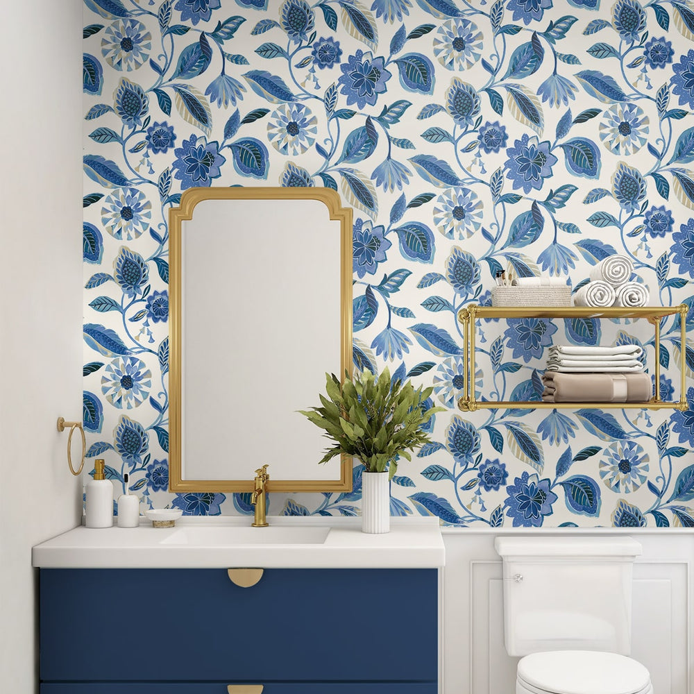 
                  
                    160481WR floral peel and stick wallpaper bathroom from Surface Style
                  
                
