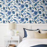 160481WR floral peel and stick wallpaper bedroom from Surface Style