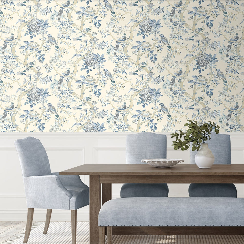 
                  
                    160490WR chinoiserie peel and stick wallpaper dining room from Surface Style
                  
                