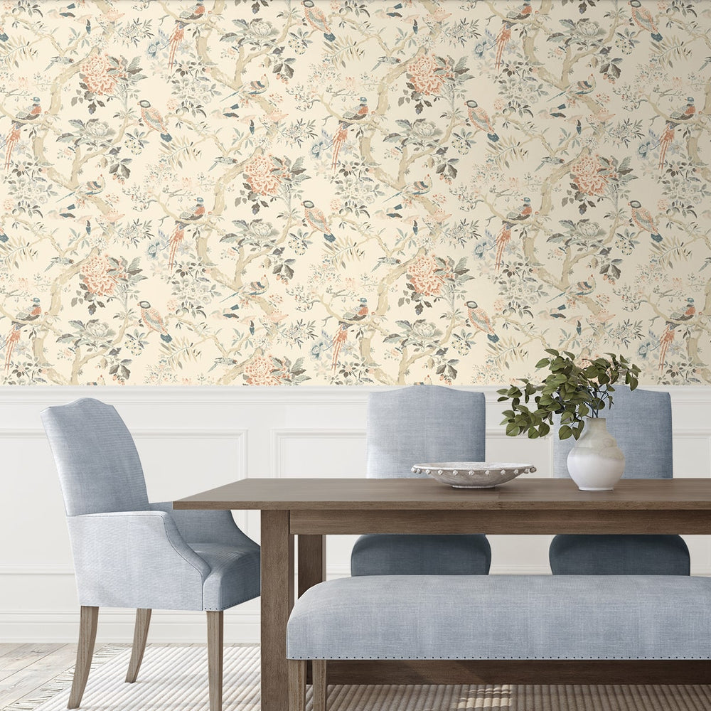 
                  
                    160491WR chinoiserie peel and stick wallpaper dining room from Surface Style
                  
                