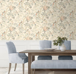 160491WR chinoiserie peel and stick wallpaper dining room from Surface Style