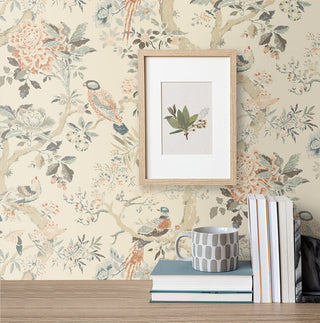 160491WR chinoiserie peel and stick wallpaper decor from Surface Style