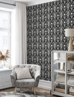 160511WR floral peel and stick wallpaper living room from Surface Style