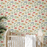 160520WR animal peel and stick wallpaper nursery from Surface Style