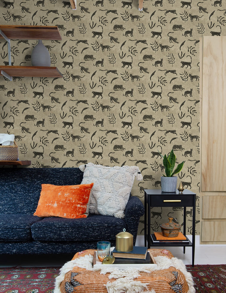 160521WR animal peel and stick wallpaper living room from Surface Style