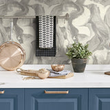 160531WR abstract peel and stick wallpaper kitchen backsplash from Surface Style