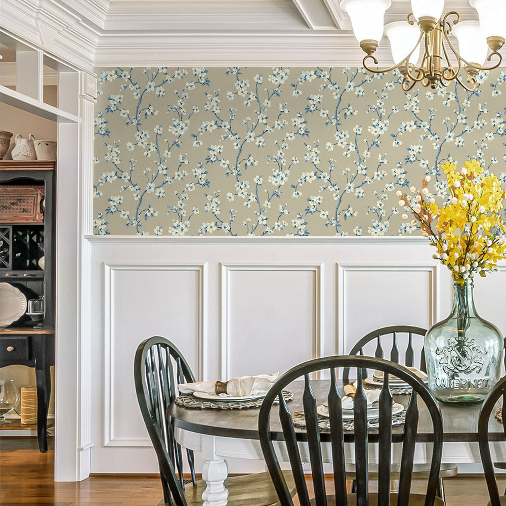 
                  
                    160540WR floral peel and stick wallpaper dining room from Surface Style
                  
                