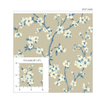 160540WR floral peel and stick wallpaper scale from Surface Style