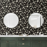 160541WR floral peel and stick wallpaper bathroom from Surface Style