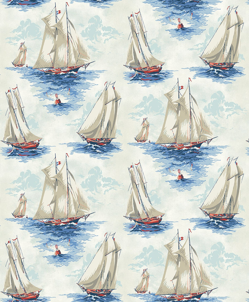 160550WR nautical boat peel and stick wallpaper from Surface Style