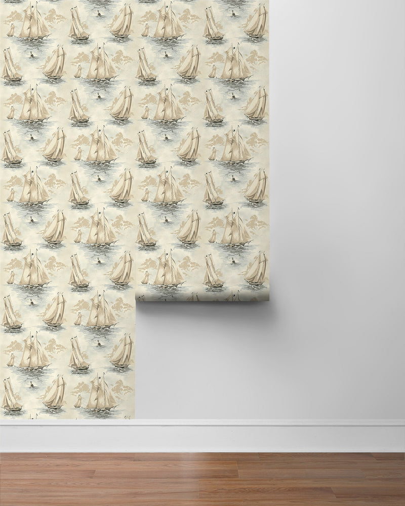 160551WR nautical boat peel and stick wallpaper roll from Surface Style