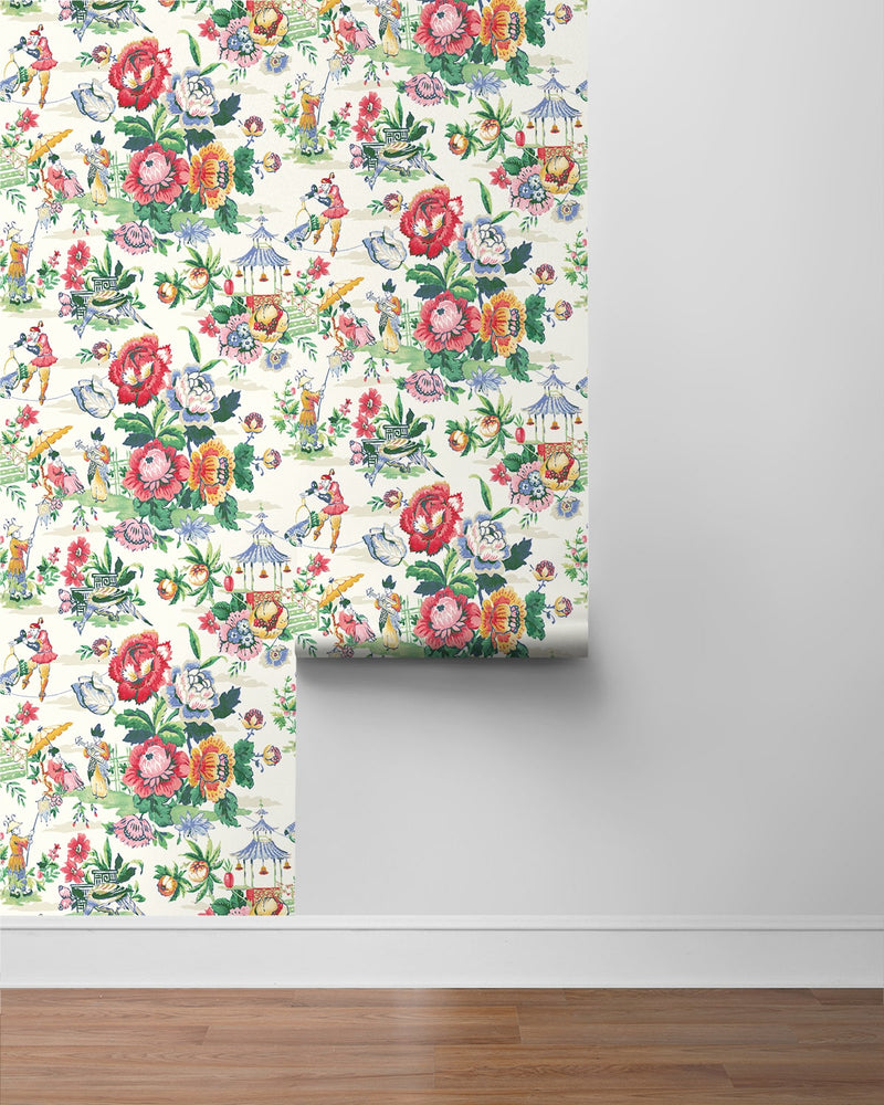160560WR chinoiserie peel and stick wallpaper roll from Surface Style