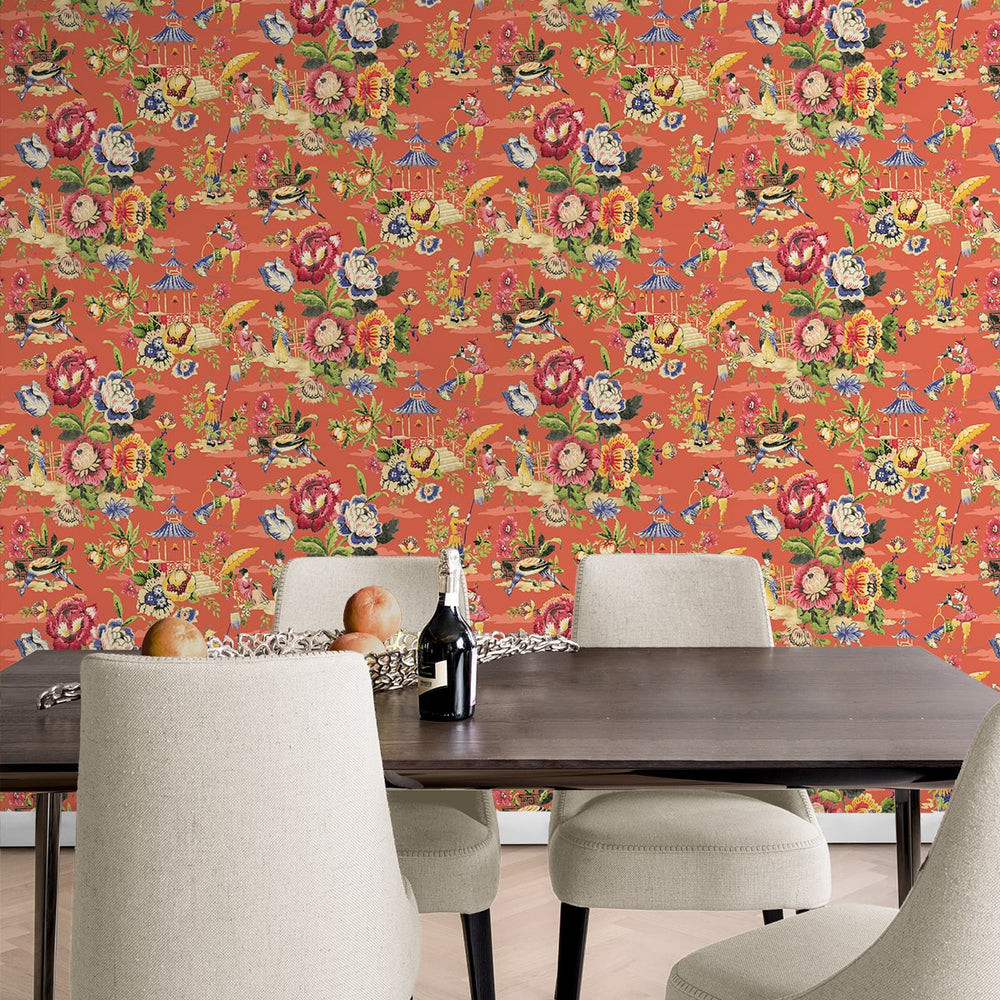 
                  
                    160562WR chinoiserie peel and stick wallpaper dining room from Surface Style
                  
                