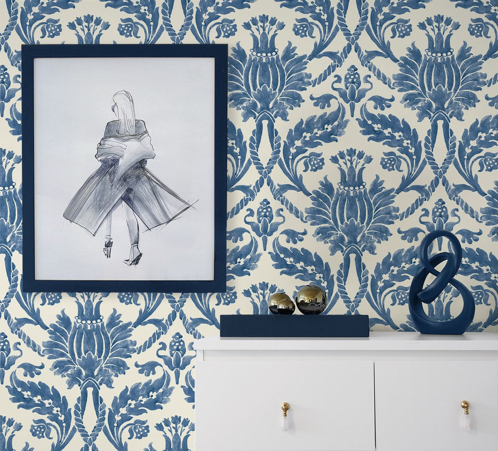 160570WR damask peel and stick wallpaper decor from Surface Style