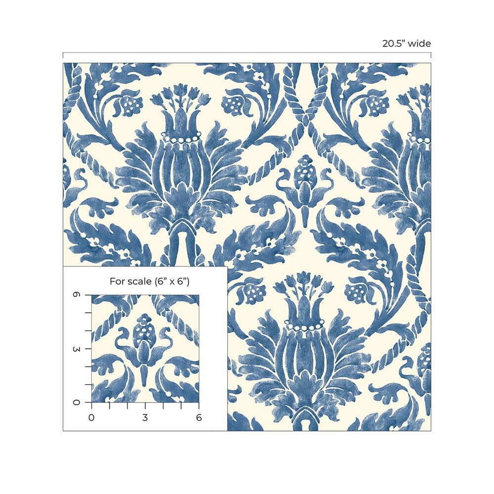 
                  
                    160570WR damask peel and stick wallpaper scale from Surface Style
                  
                