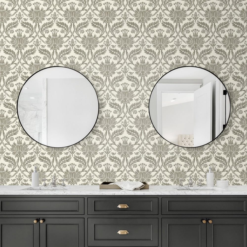 
                  
                    160571WR damask peel and stick wallpaper bathroom from Surface Style
                  
                