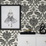160572WR damask peel and stick wallpaper decor from Surface Style