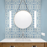 160580WR abstract peel and stick wallpaper bathroom from Surface Style