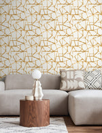 160590WR geometric peel and stick wallpaper living room from Surface Style