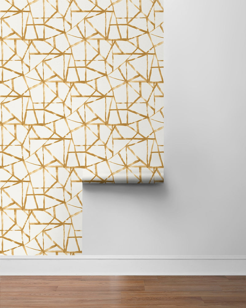 160590WR geometric peel and stick wallpaper roll from Surface Style