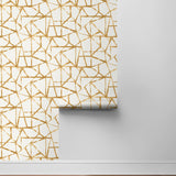 160590WR geometric peel and stick wallpaper roll from Surface Style