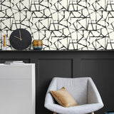 160591WR geometric peel and stick wallpaper entryway from Surface Style