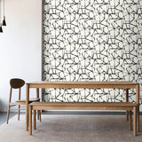 160591WR geometric peel and stick wallpaper dining room from Surface Style