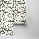 160591WR geometric peel and stick wallpaper roll from Surface Style
