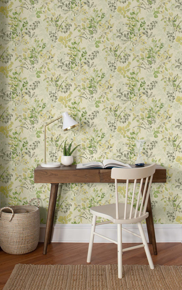 160600WR botanical peel and stick wallpaper office Willow Wood from Surface Style